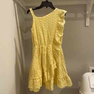 BCBG Girls Eyelet Embroidered Ruffle Dress Size 16 Big Girl